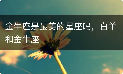 金牛座是最美的星座吗，白羊和金牛座