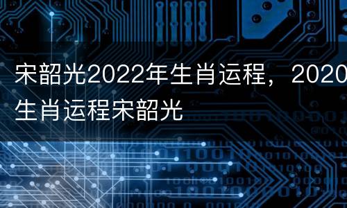 宋韶光2022年生肖运程，2020生肖运程宋韶光