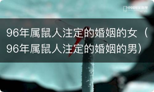 96年属鼠人注定的婚姻的女（96年属鼠人注定的婚姻的男）