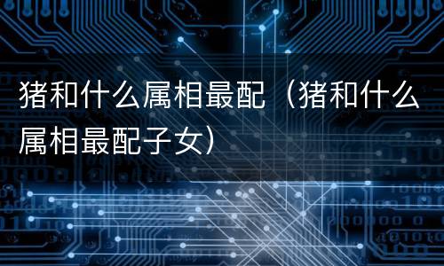 猪和什么属相最配（猪和什么属相最配子女）