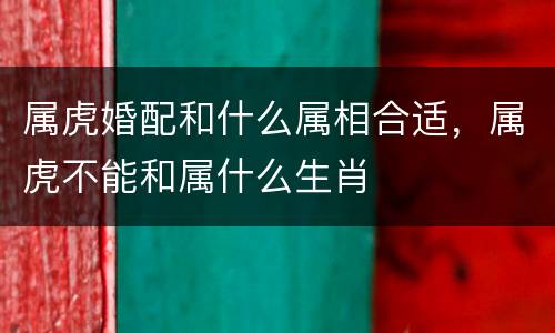 属虎婚配和什么属相合适，属虎不能和属什么生肖