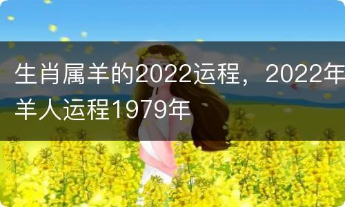 生肖属羊的2022运程，2022年羊人运程1979年
