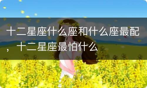 十二星座什么座和什么座最配，十二星座最怕什么