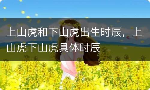 上山虎和下山虎出生时辰，上山虎下山虎具体时辰