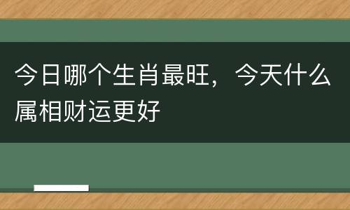 今日哪个生肖最旺，今天什么属相财运更好