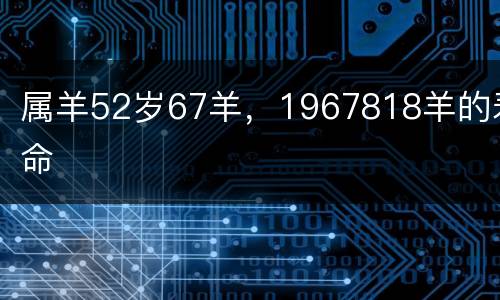 属羊52岁67羊，1967818羊的寿命
