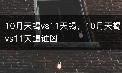 10月天蝎vs11天蝎，10月天蝎vs11天蝎谁凶