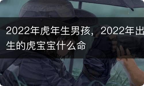 2022年虎年生男孩，2022年出生的虎宝宝什么命