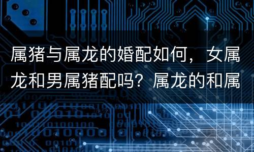 属猪与属龙的婚配如何，女属龙和男属猪配吗？属龙的和属猪的配？