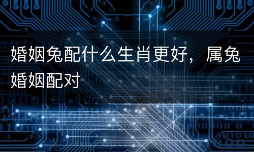 婚姻兔配什么生肖更好，属兔婚姻配对