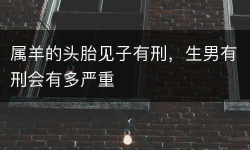 属羊的头胎见子有刑，生男有刑会有多严重