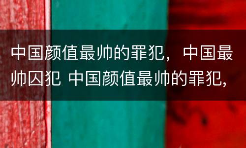 中国颜值最帅的罪犯，中国最帅囚犯 中国颜值最帅的罪犯,中国最帅囚犯是谁