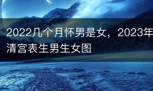 2022几个月怀男是女，2023年清宫表生男生女图