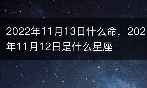 2022年11月13日什么命，2021年11月12日是什么星座
