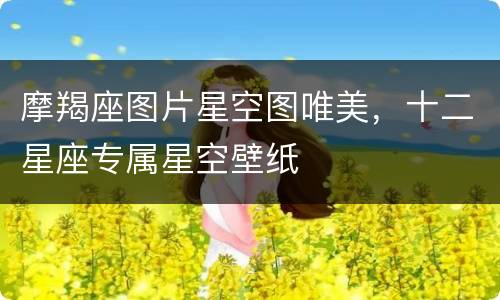 摩羯座图片星空图唯美，十二星座专属星空壁纸