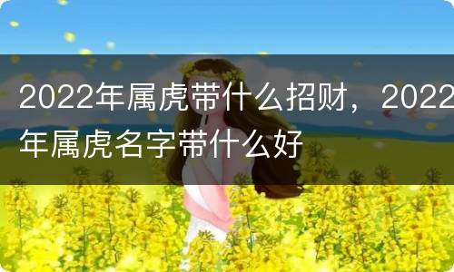 2022年属虎带什么招财，2022年属虎名字带什么好