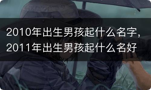 2010年出生男孩起什么名字，2011年出生男孩起什么名好