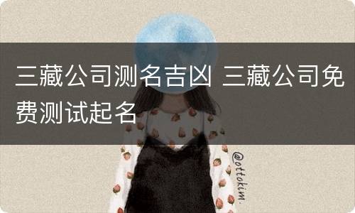 三藏公司测名吉凶 三藏公司免费测试起名