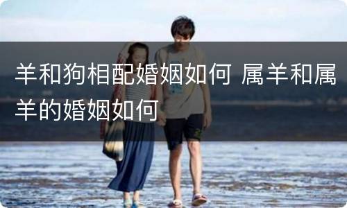 羊和狗相配婚姻如何 属羊和属羊的婚姻如何