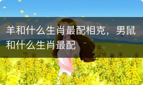 羊和什么生肖最配相克，男鼠和什么生肖最配