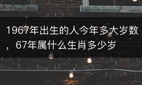1967年出生的人今年多大岁数，67年属什么生肖多少岁