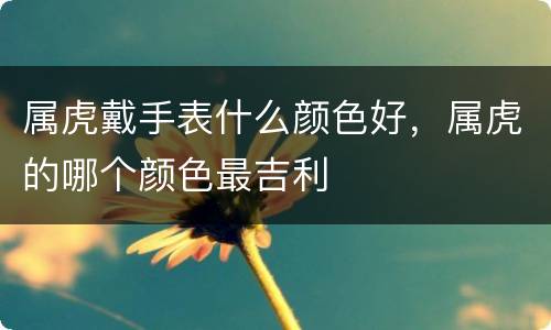 属虎戴手表什么颜色好，属虎的哪个颜色最吉利