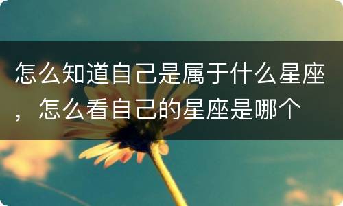 怎么知道自己是属于什么星座，怎么看自己的星座是哪个