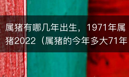 属猪有哪几年出生，1971年属猪2022（属猪的今年多大71年）