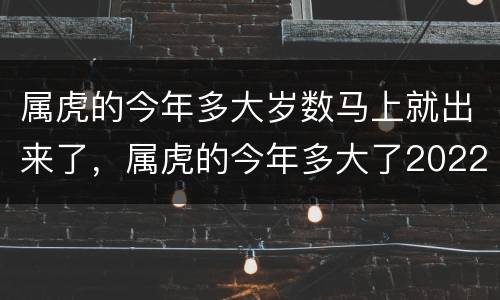 属虎的今年多大岁数马上就出来了，属虎的今年多大了2022