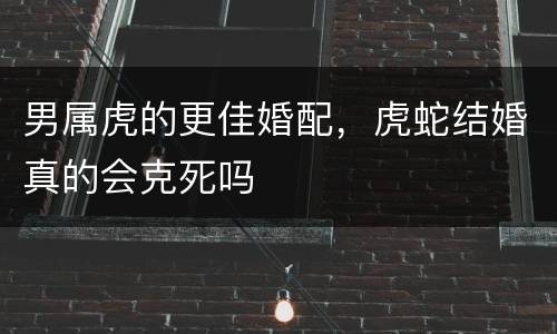 男属虎的更佳婚配，虎蛇结婚真的会克死吗