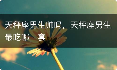 天秤座男生帅吗，天秤座男生最吃哪一套