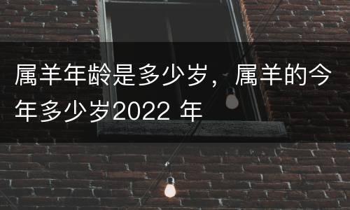 属羊年龄是多少岁，属羊的今年多少岁2022 年