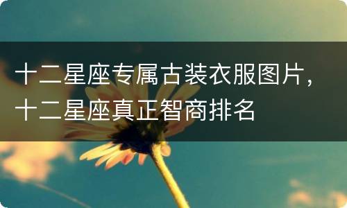 十二星座专属古装衣服图片，十二星座真正智商排名