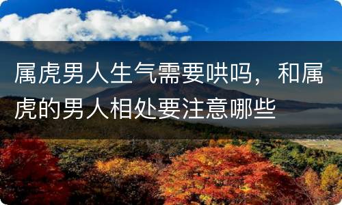 属虎男人生气需要哄吗，和属虎的男人相处要注意哪些