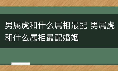 男属虎和什么属相最配 男属虎和什么属相最配婚姻