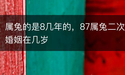 属兔的是8几年的，87属兔二次婚姻在几岁