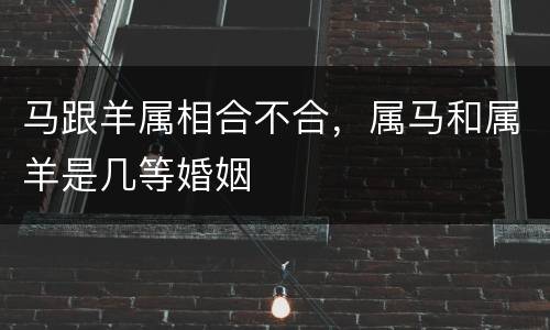 马跟羊属相合不合，属马和属羊是几等婚姻