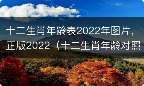 十二生肖年龄表2022年图片，正版2022（十二生肖年龄对照表2022）