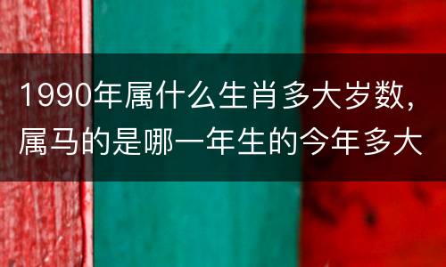 1990年属什么生肖多大岁数，属马的是哪一年生的今年多大