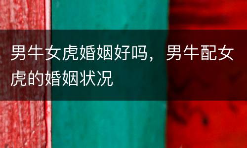 男牛女虎婚姻好吗，男牛配女虎的婚姻状况