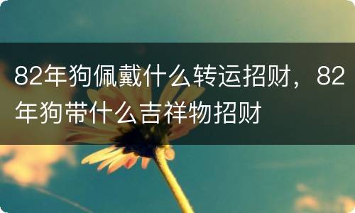 82年狗佩戴什么转运招财，82年狗带什么吉祥物招财