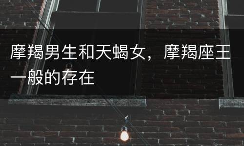 摩羯男生和天蝎女，摩羯座王一般的存在