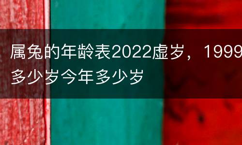 属兔的年龄表2022虚岁，1999多少岁今年多少岁