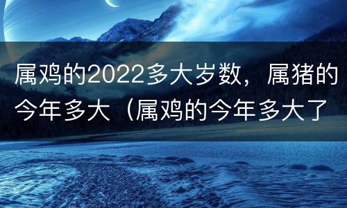 属鸡的2022多大岁数，属猪的今年多大（属鸡的今年多大了2022）
