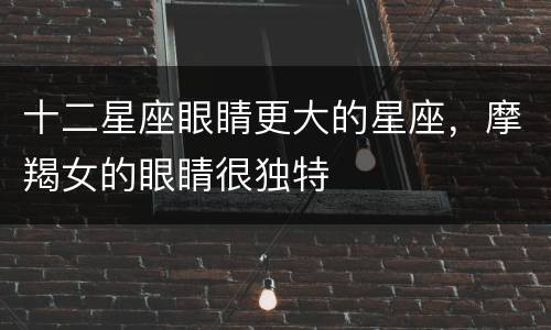 十二星座眼睛更大的星座，摩羯女的眼睛很独特