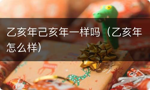 乙亥年己亥年一样吗（乙亥年怎么样）