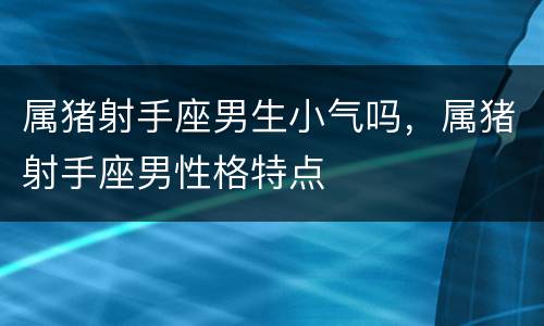 属猪射手座男生小气吗，属猪射手座男性格特点