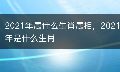 2021年属什么生肖属相，2021年是什么生肖