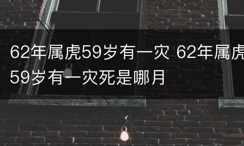 62年属虎59岁有一灾 62年属虎59岁有一灾死是哪月