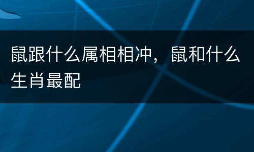 鼠跟什么属相相冲，鼠和什么生肖最配